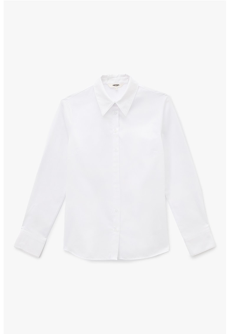 Camasa uni din amestec de bumbac - Alb