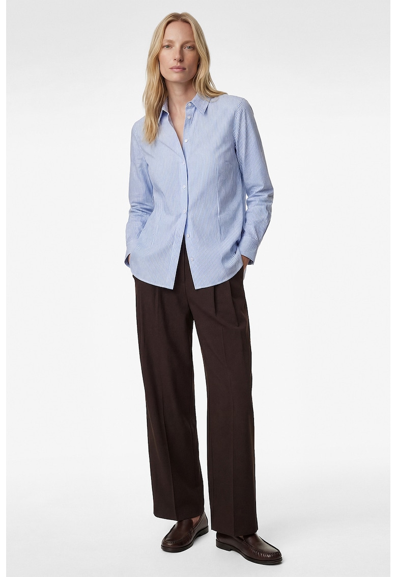 Camasa cu guler clasic si dungi - Albastru deschis