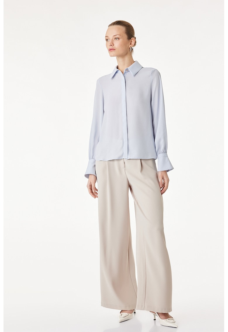 Camasa cu inchidere ascunsa - Albastru prafuit