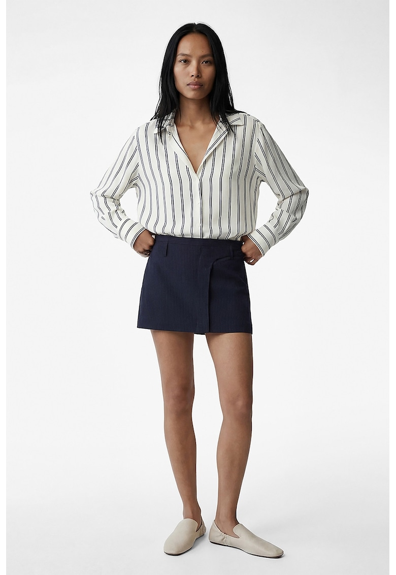 Camasa regular fit cu dungi - Alb murdar/Bleumarin