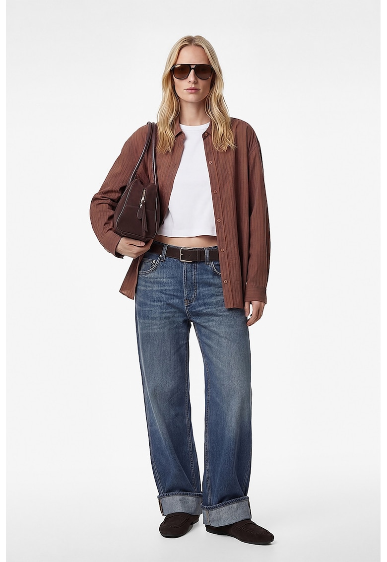 Camasa lejera cu dungi - Maro/Albastru