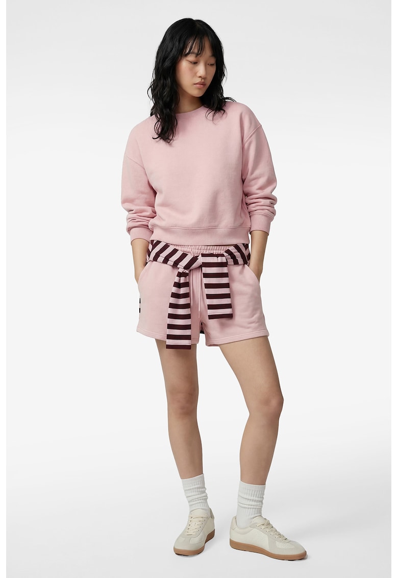 Pantaloni scurti de trening cu talie ajustabila - Roz pal