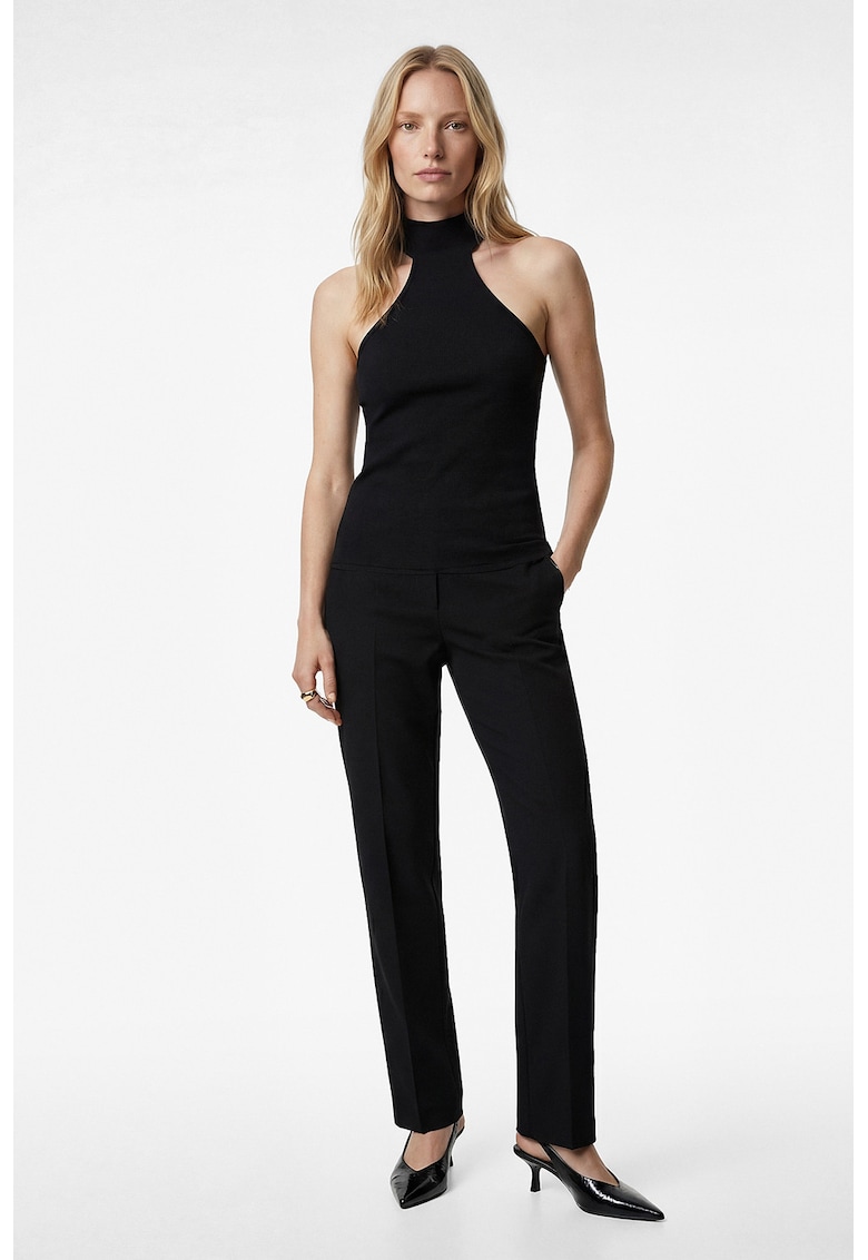 Pantaloni eleganti cu croiala conica - Negru