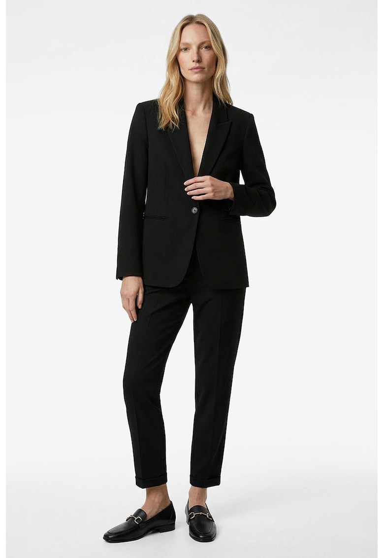 Pantaloni eleganti cu croiala conica - Negru