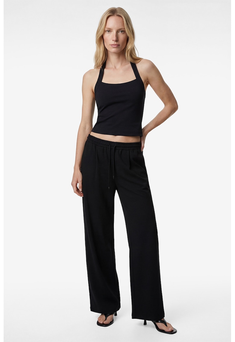 Pantaloni ampli cu snur - Negru
