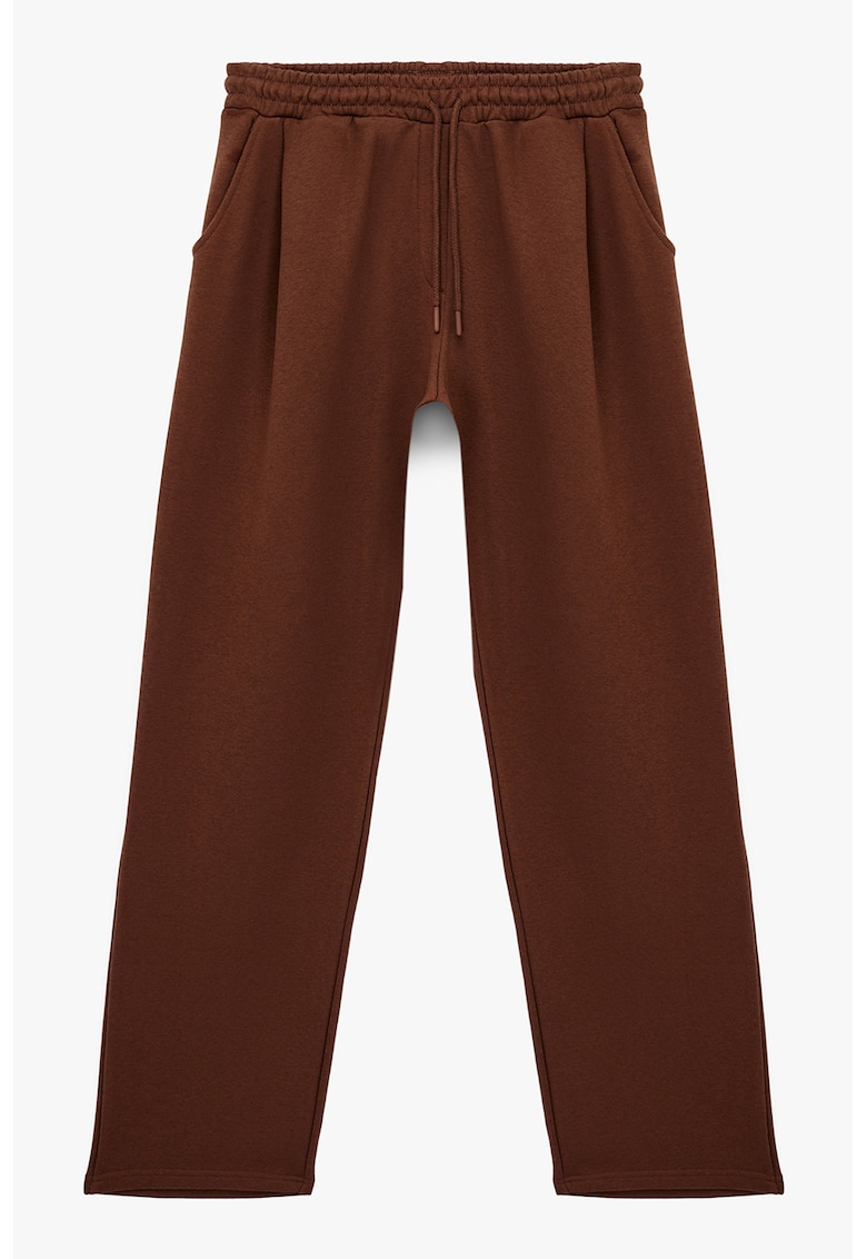 Pantaloni regular fit uni - Maro cognac