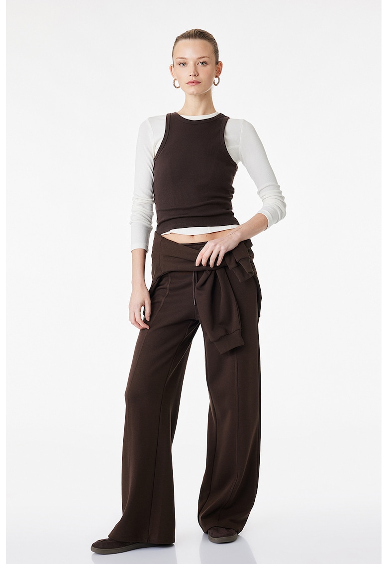 Pantaloni de trening cu croiala ampla - Maro inchis