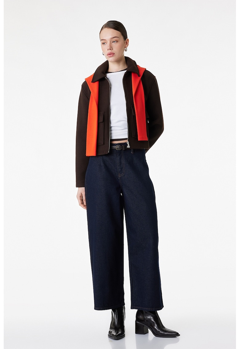 Blugi crop cu croiala ampla - Albastru ultramarin