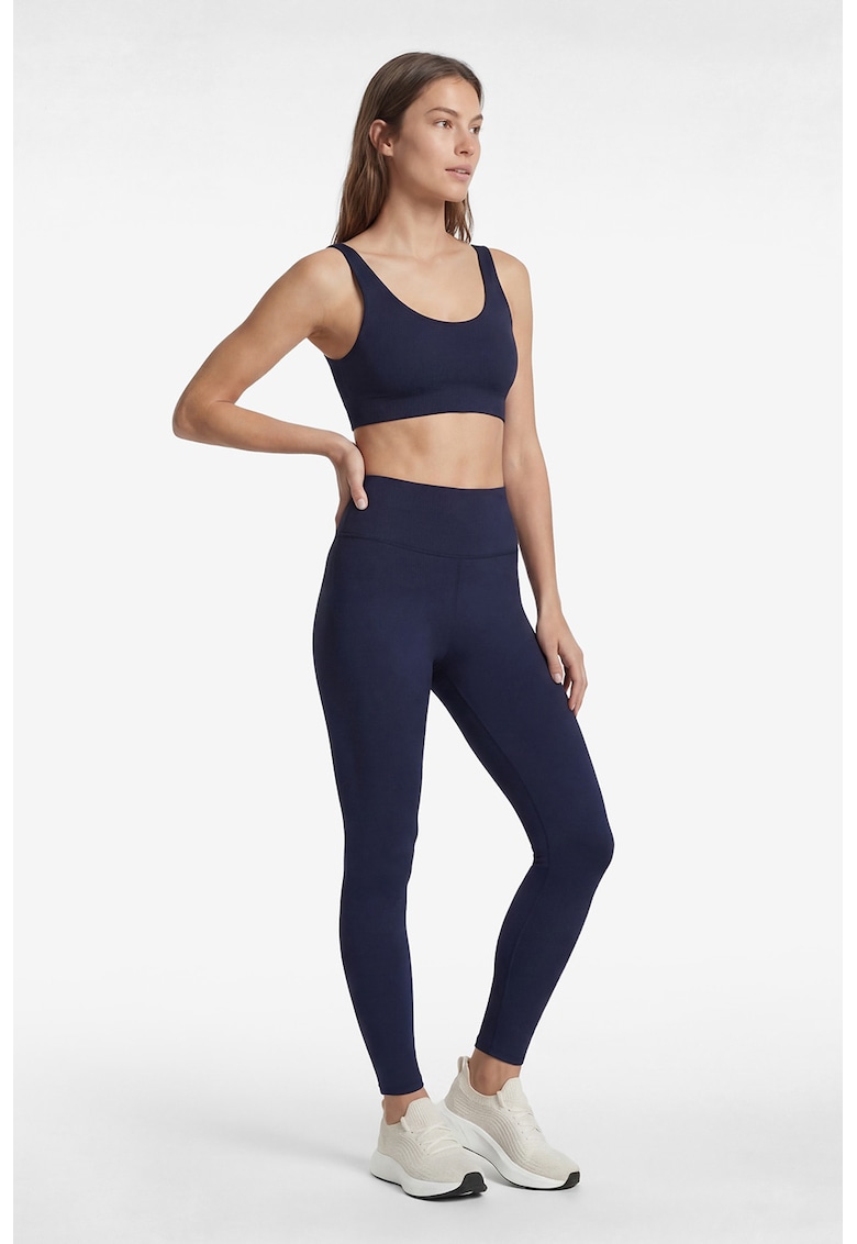Colanti crop cu talie inalta - Bleumarin