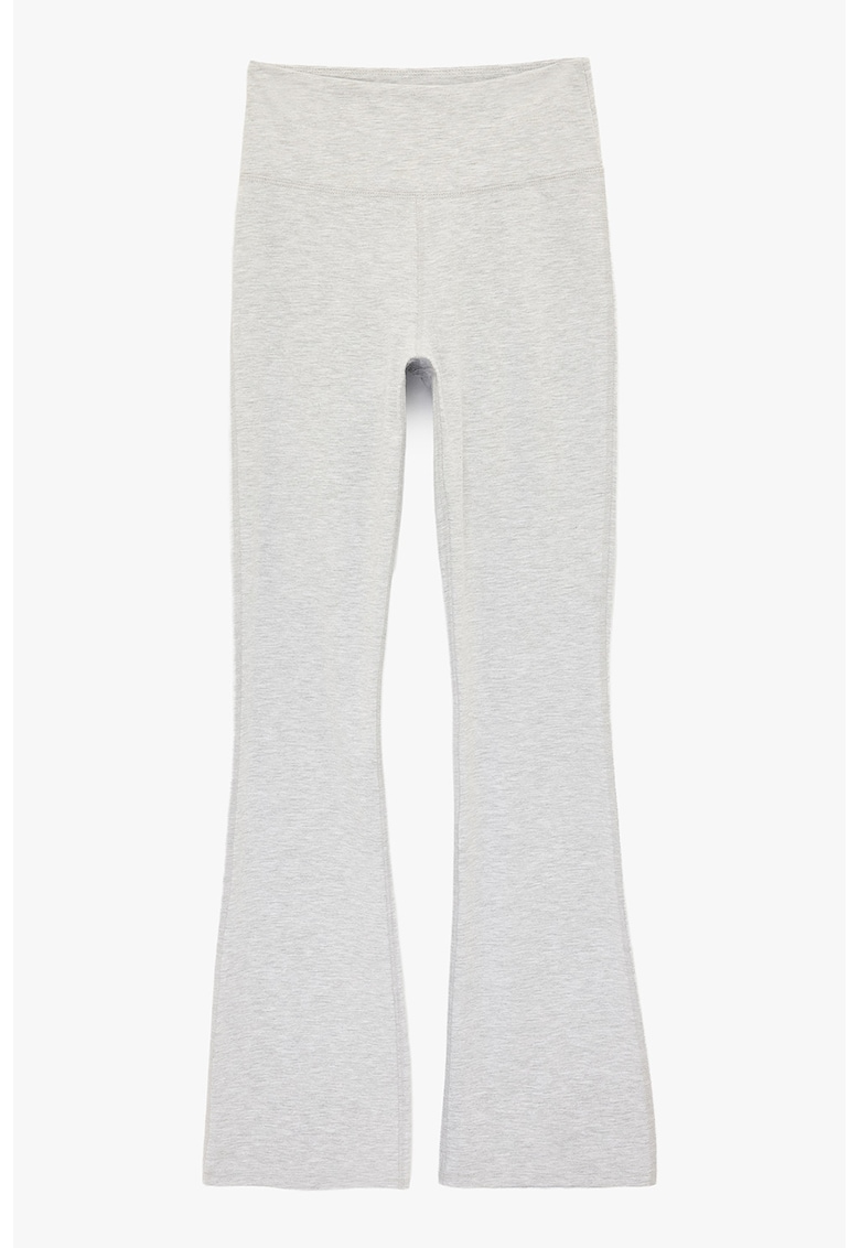 Colanti evazati cu talie elastica - Gri deschis melange