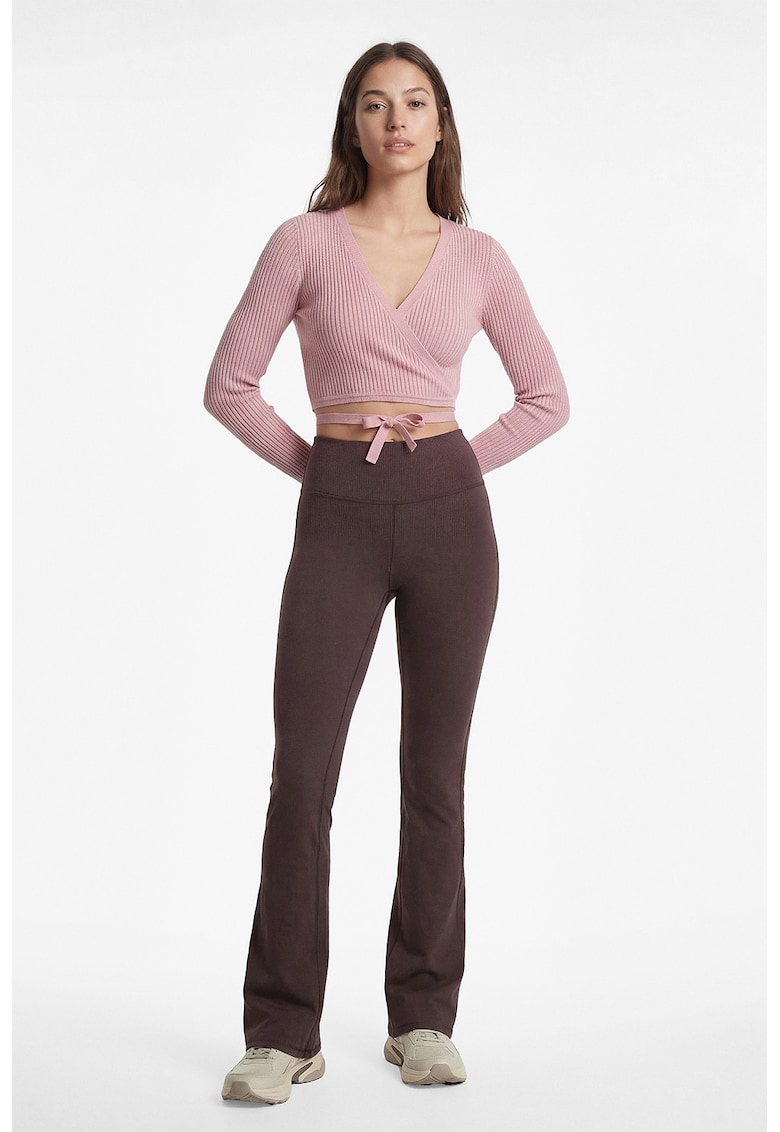Colanti evazati cu talie inalta - Violet aubergine