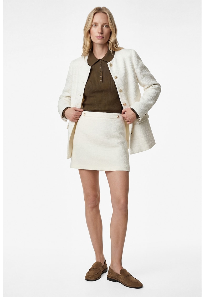 Fusta scurta cu model uni - Alb murdar