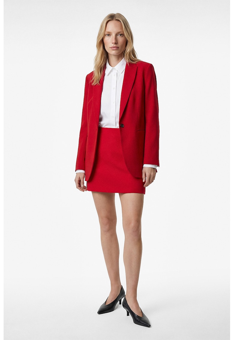 Fusta scurta cu model uni - Rosu vermillion