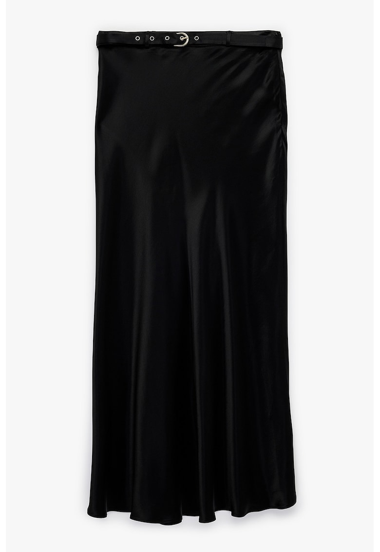 Fusta lunga cu model uni - Negru