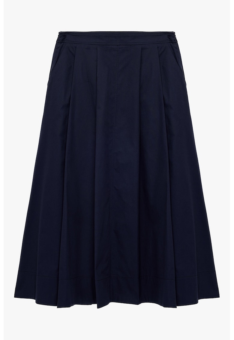Fusta midi cu pliuri - Bleumarin