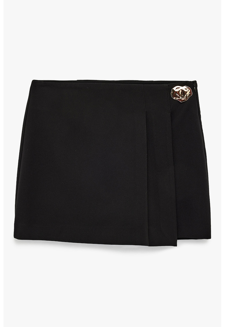 Fusta-pantalon mini petrecuta - Negru