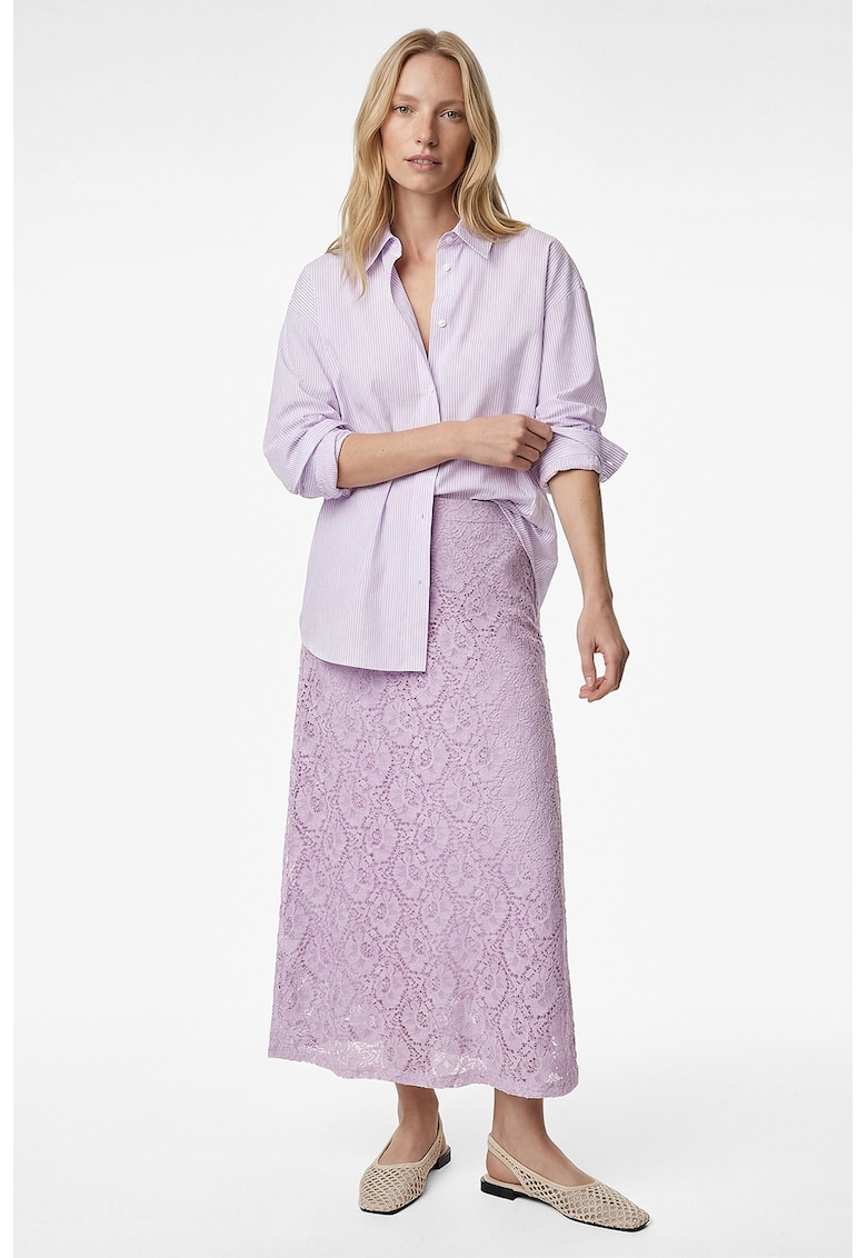 Fusta midi de dantela - Lila