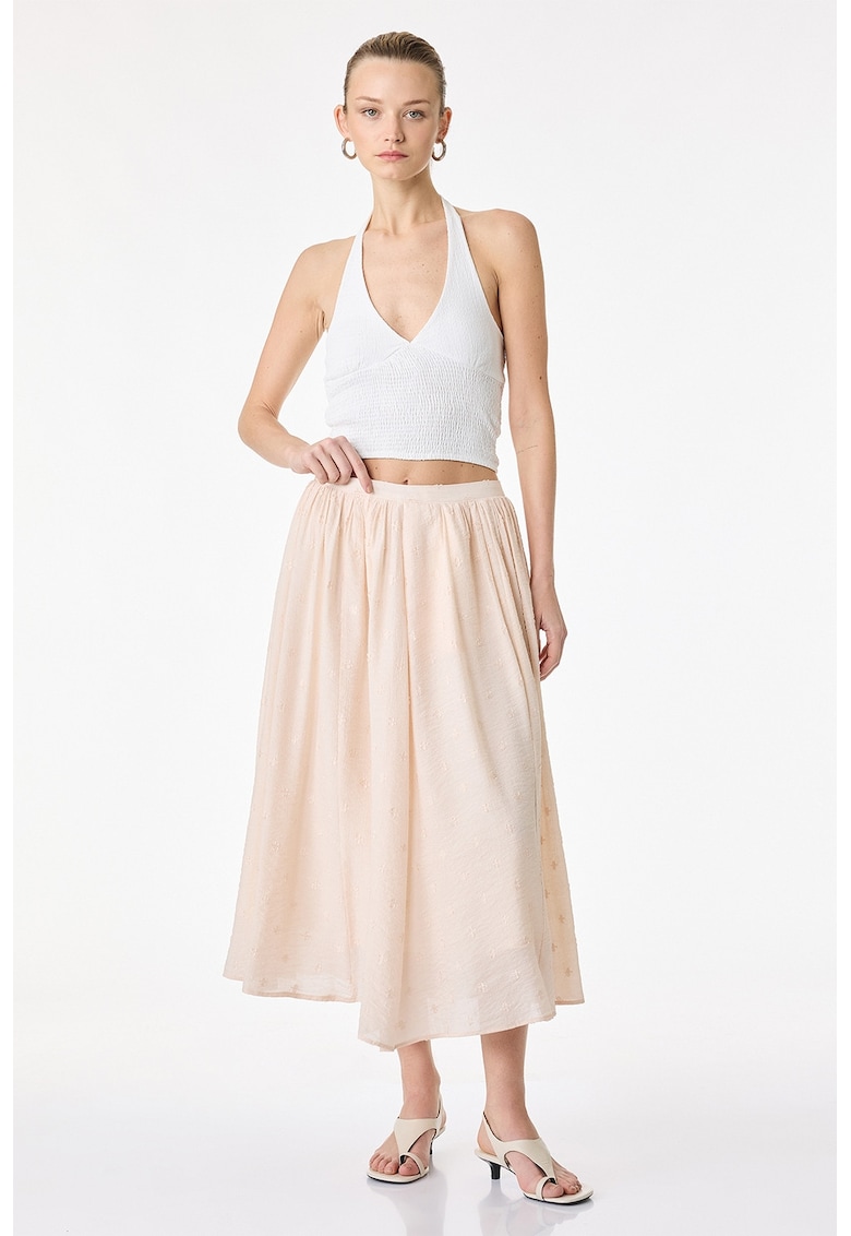 Fusta midi evazata - Bej deschis