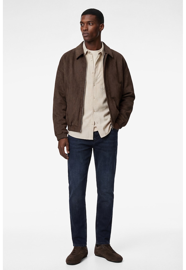 Blugi slim fit cu talie medie - Bleumarin