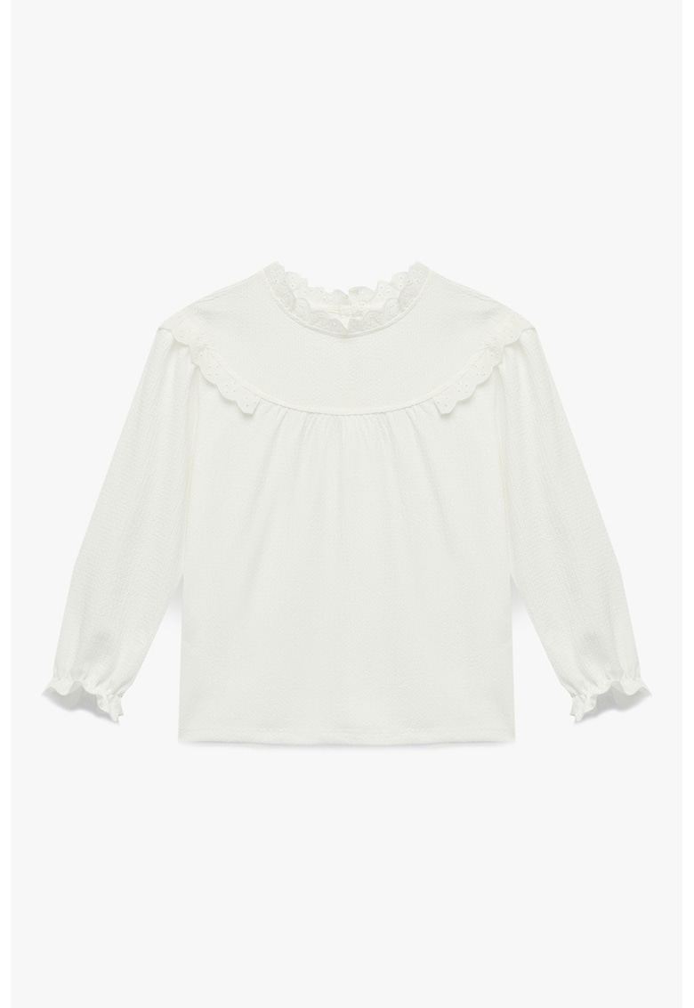 Bluza uni cu volane - Alb murdar