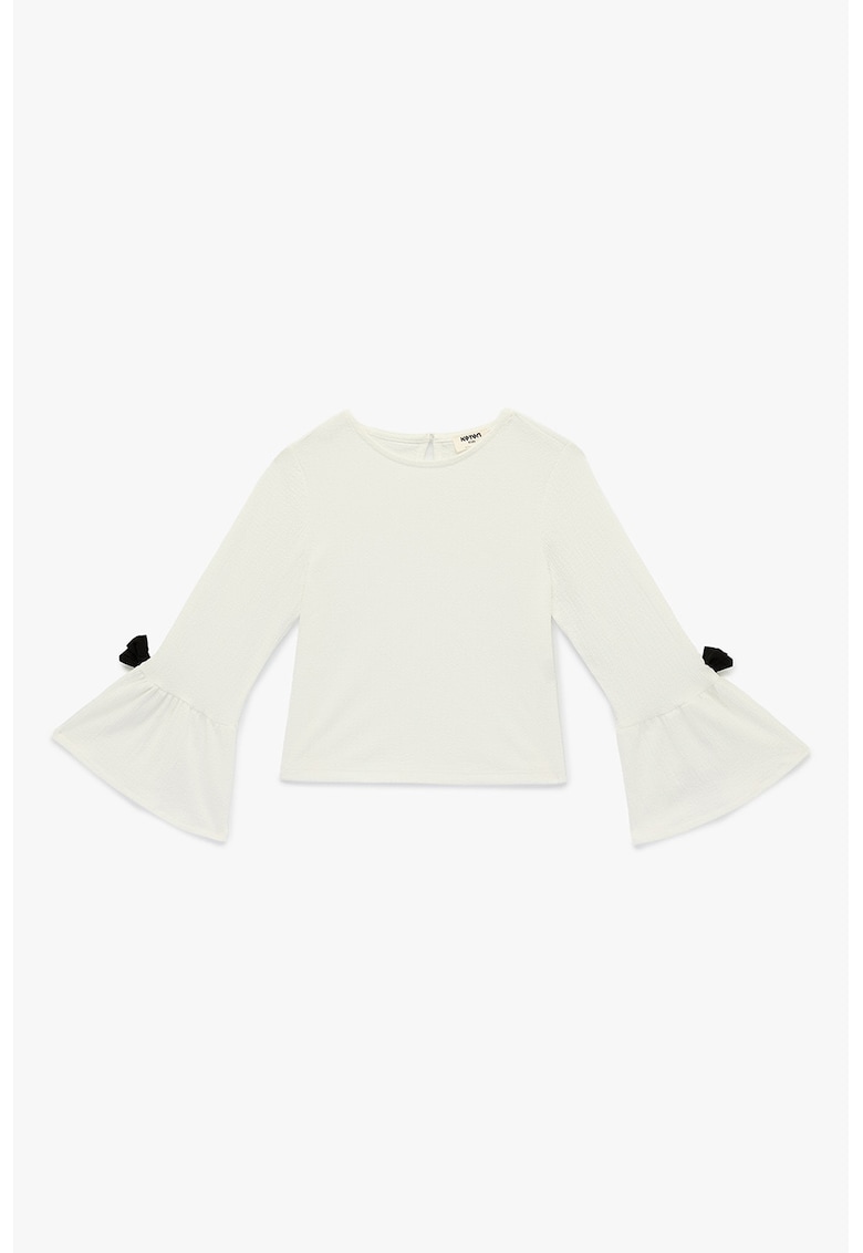 Bluza uni cu maneci tip clopot - Negru/Alb murdar
