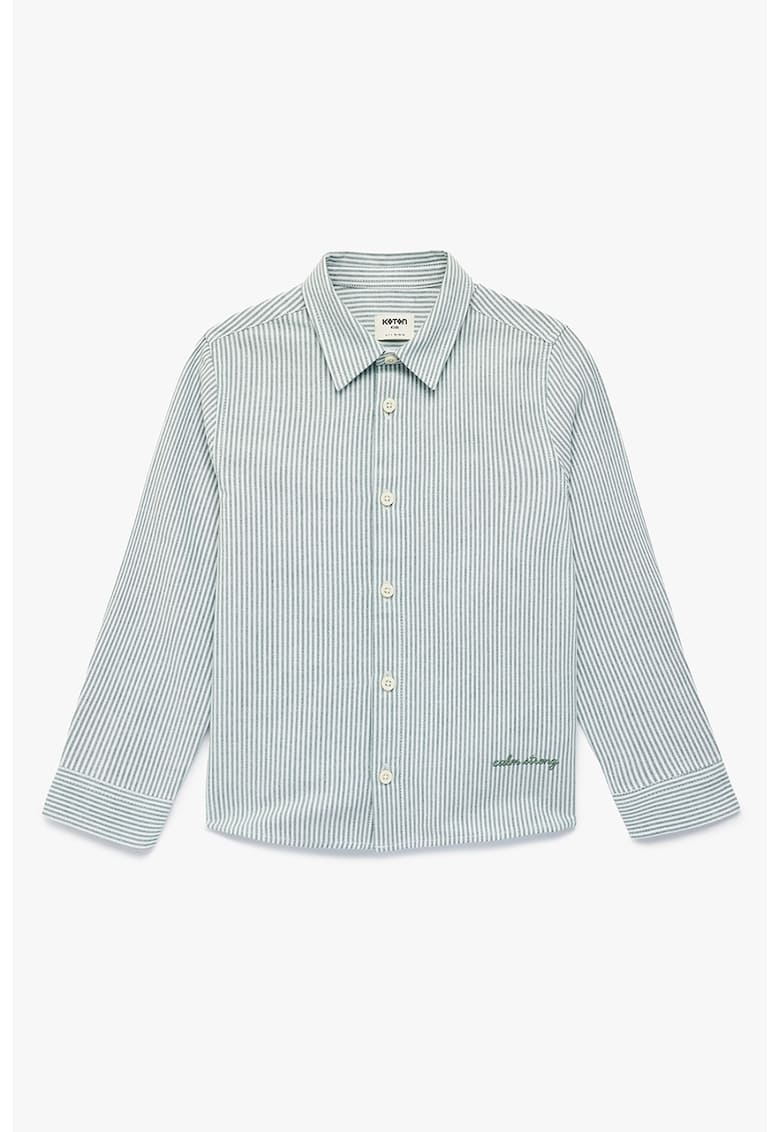 Camasa cu maneci lungi si dungi - Alb/Verde