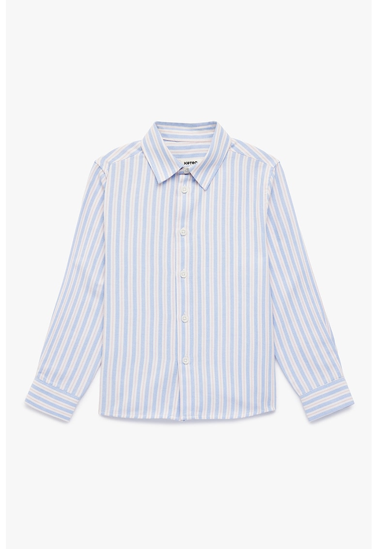 Camasa cu dungi si maneci lungi - Alb/Albastru deschis