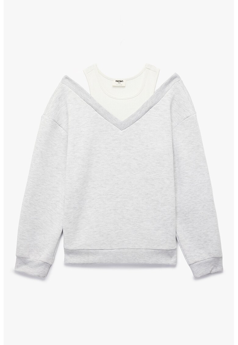Bluza de trening cu design 2in1 - Gri deschis melange