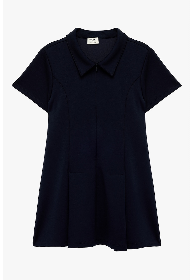 Rochie mini cu guler polo - Albastru ultramarin