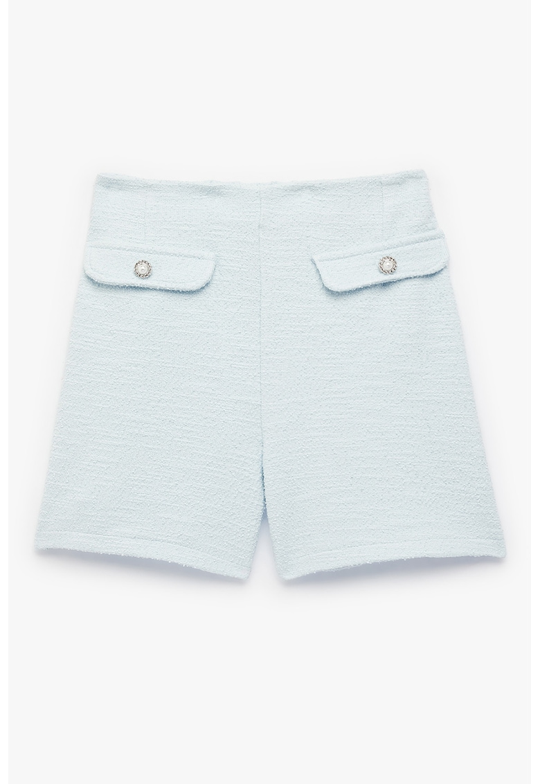 Pantalomi scurti din tuid cu croiala regular-fit - Albastru glaciar