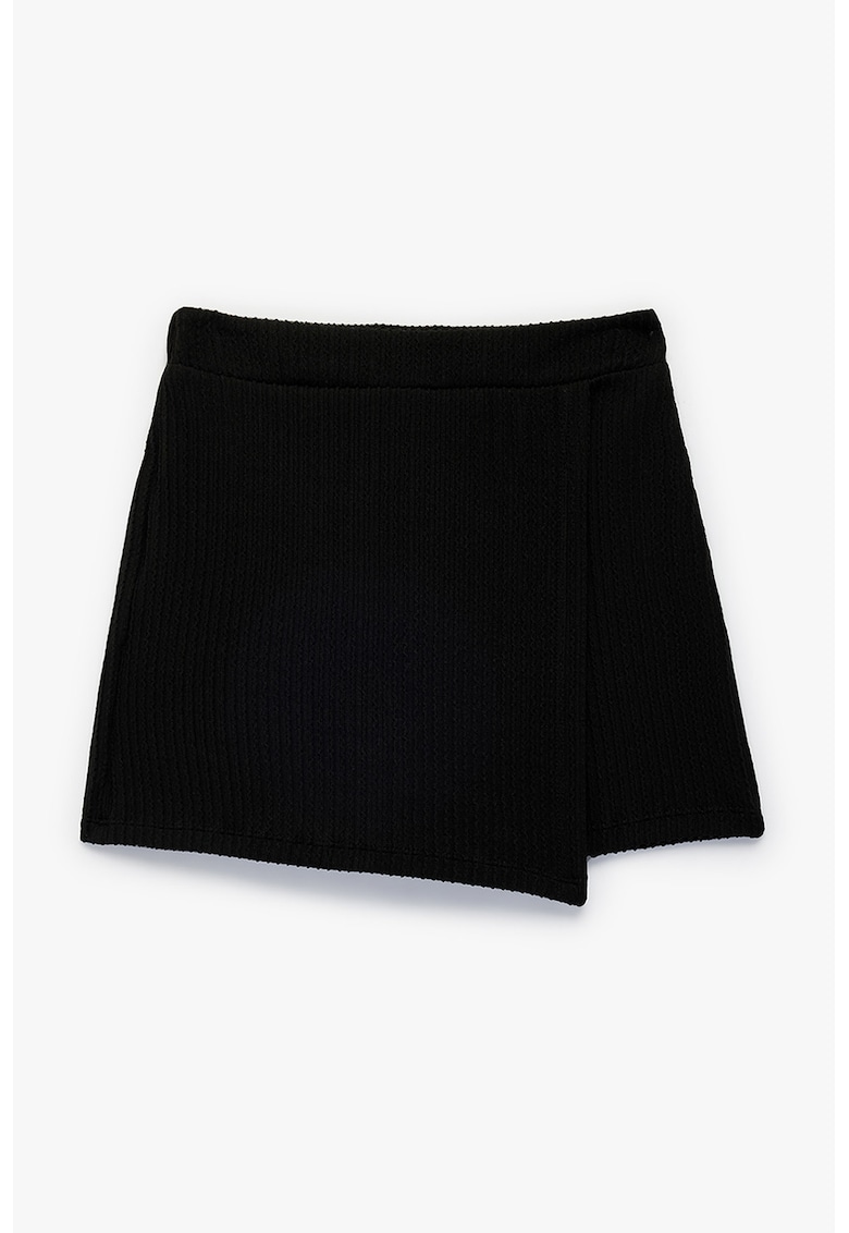 Fusta-pantalon uni striat - Negru