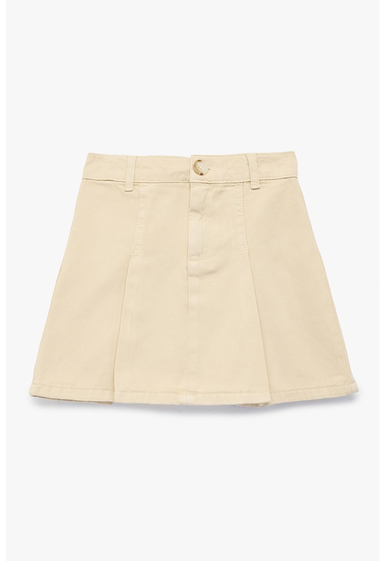 Fusta din denim cu pliuri - Bej