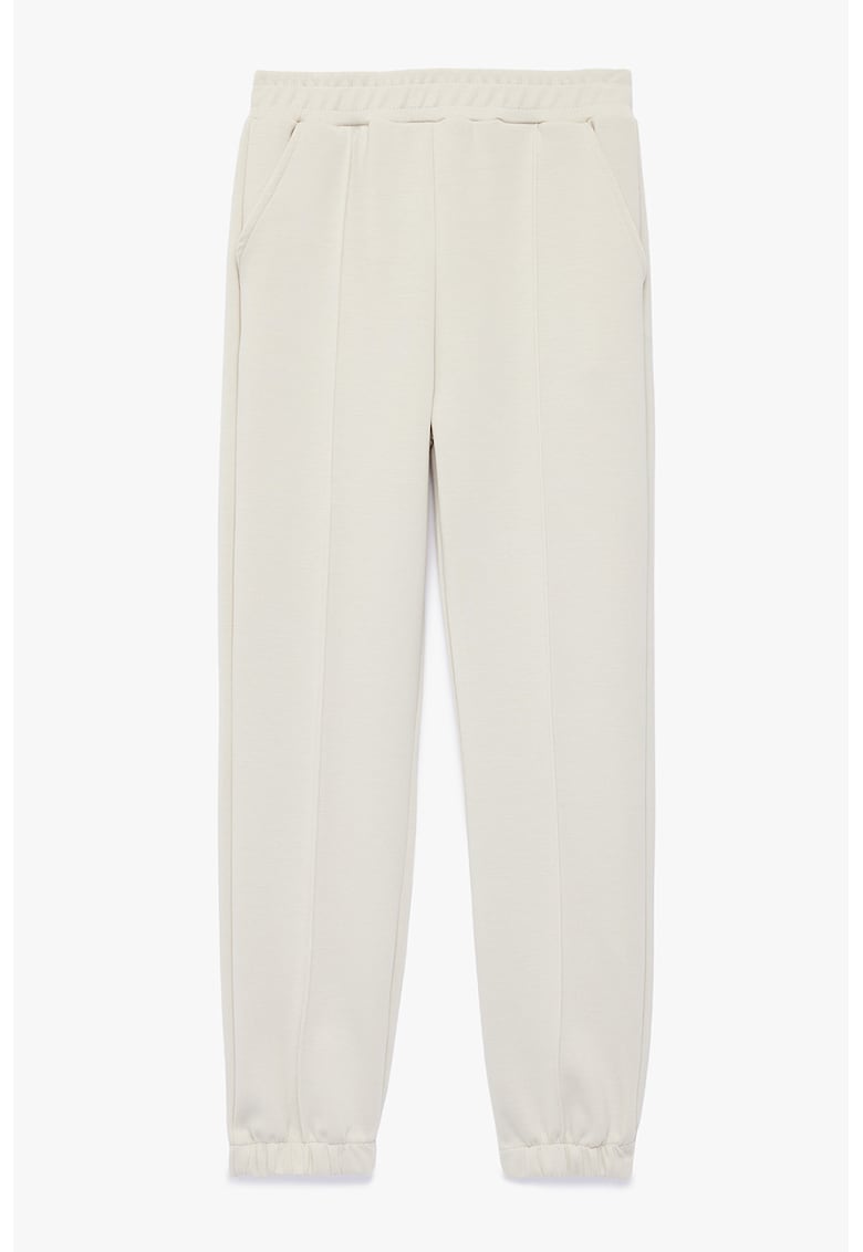 Pantaloni de trening din amestec de modal si buzunare oblice - Bej deschis