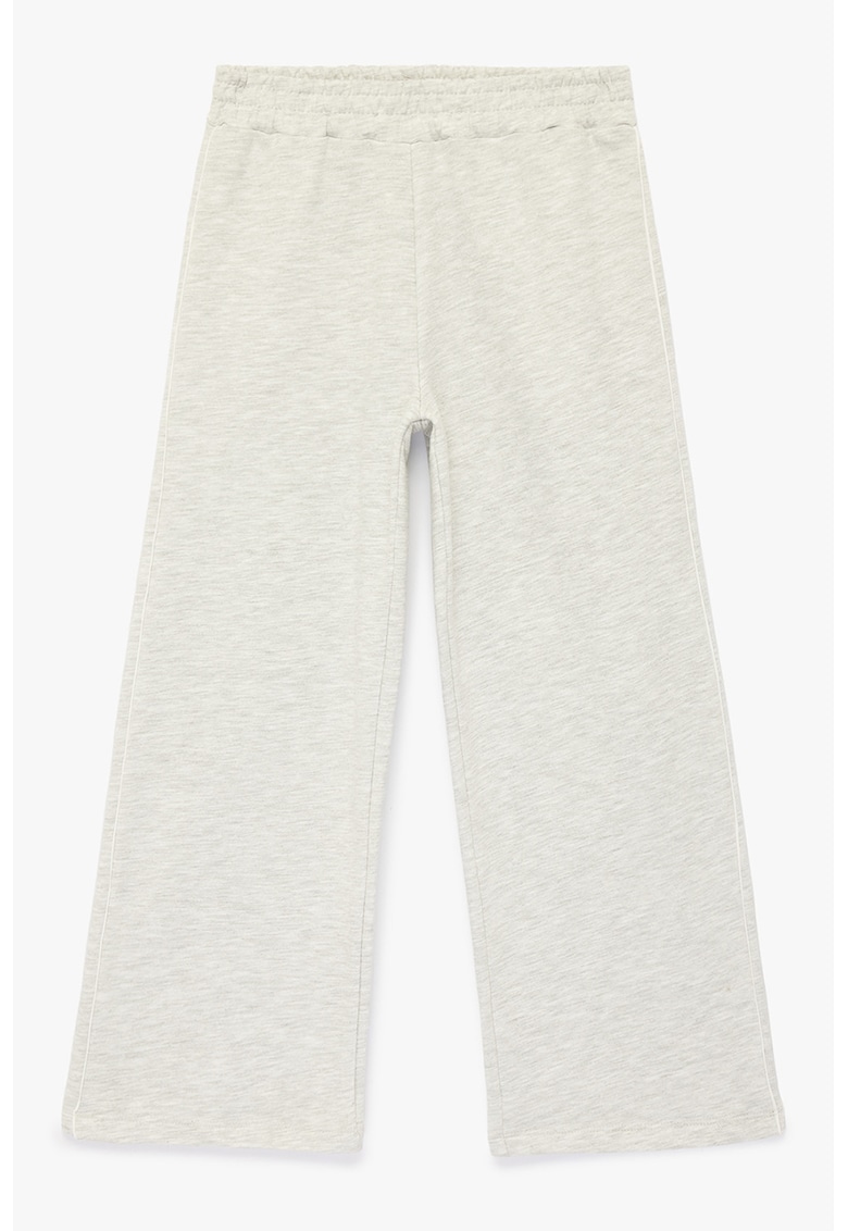 Pantaloni sport ampli cu talie elastic - Gri deschis melange