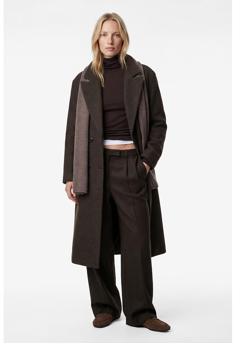 Palton cu doua randuri de nasturi - Maro inchis