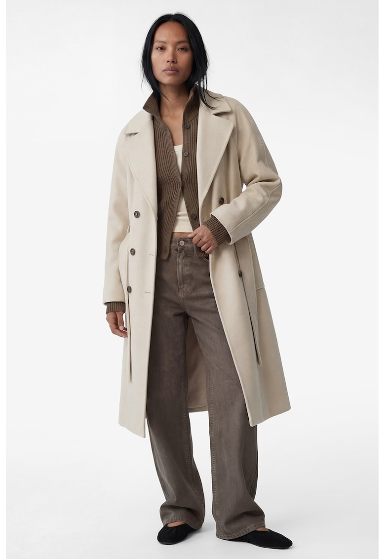 Trenci cu doua randuri de nasturi - Bej