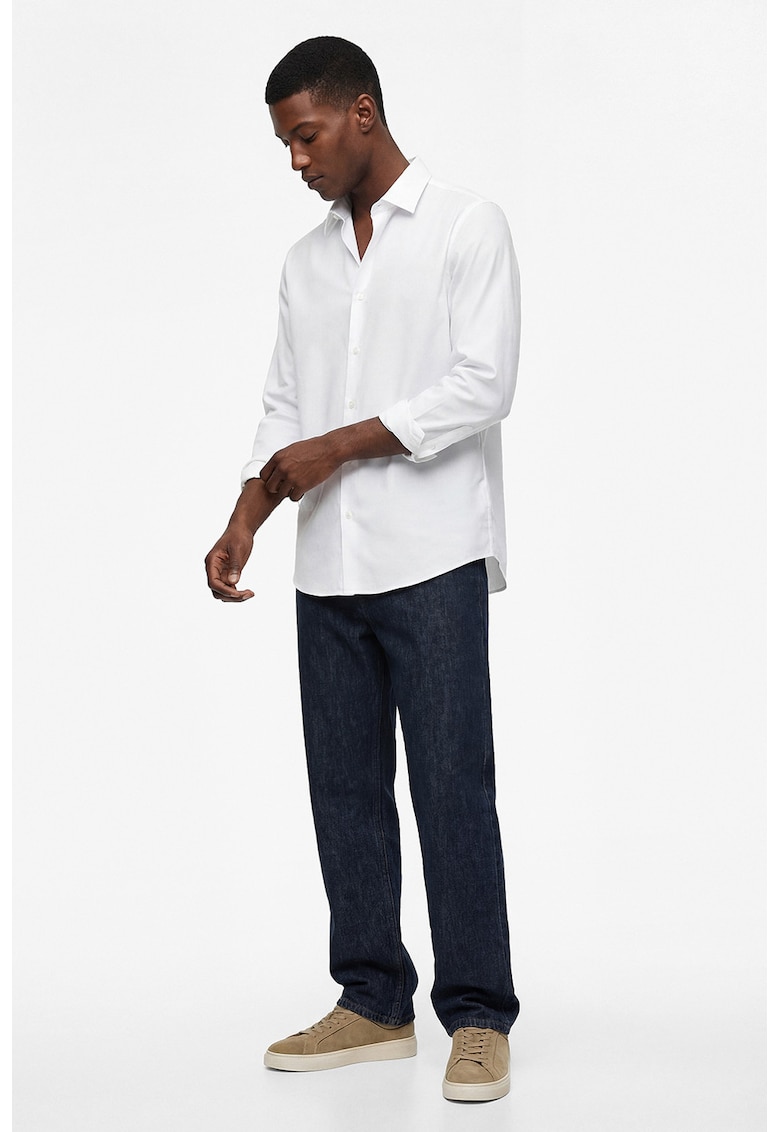 Camasa cu maneci lungi si guler clasic - Alb