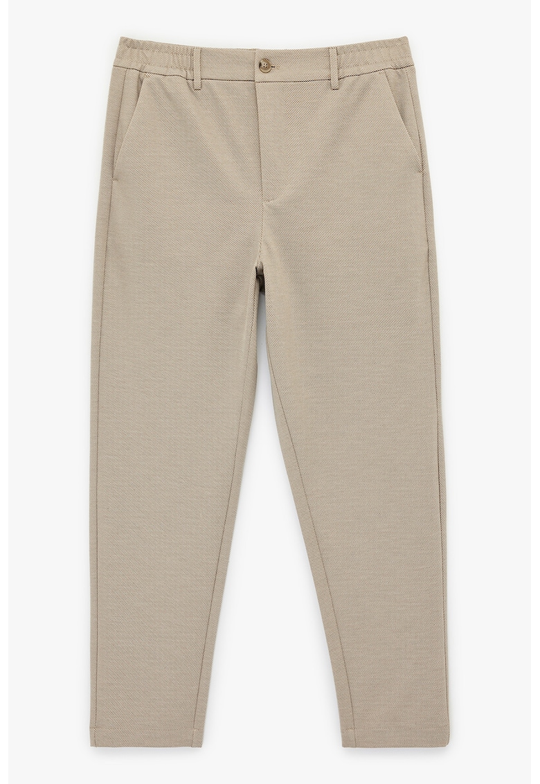 Pantaloni chino conici - Maro nisip