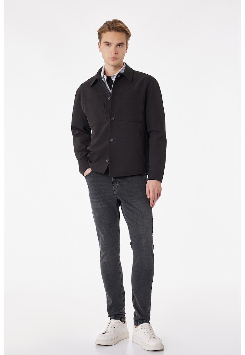 Blugi skinny uni - Gri antracit