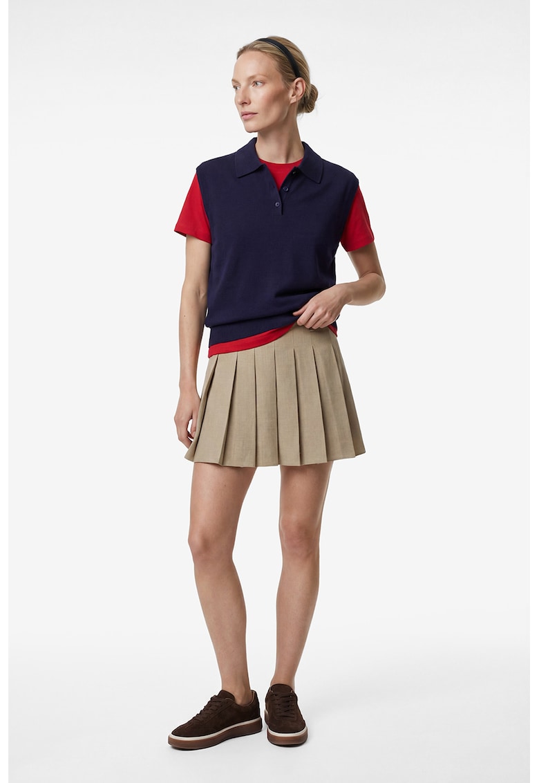 Fusta mini cu pliuri - Bej nisip