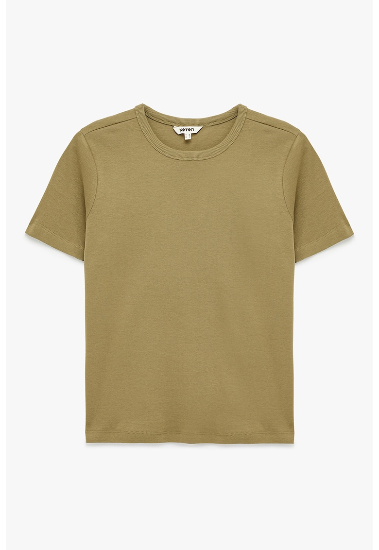 Tricou cu decolteu la baza gatului - din bumbac