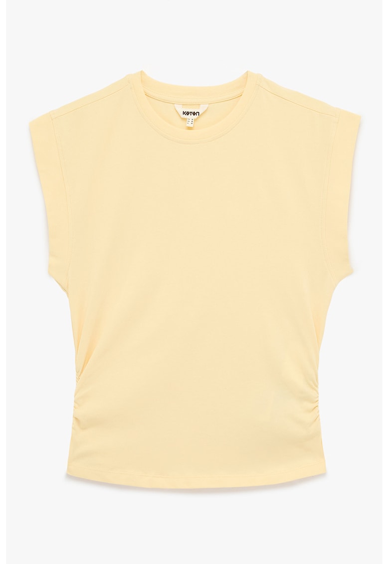 Tricou uni din amestec de bumbac - Galben pai