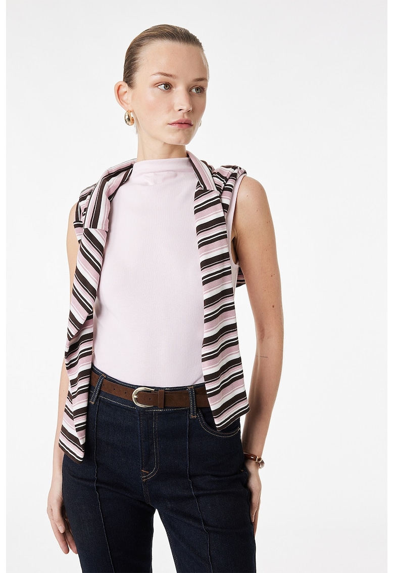 Bluza uni slim fit - Roz