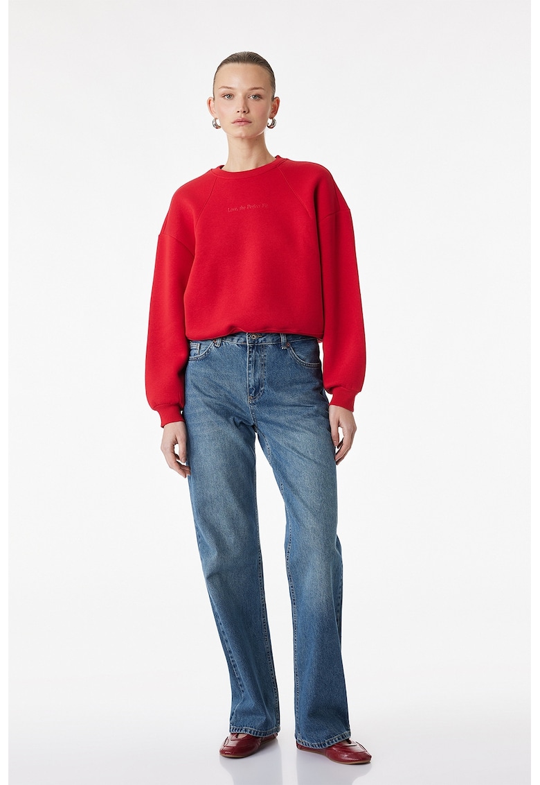 Bluza lejera de trening cu decolteu la baza gatului - Rosu