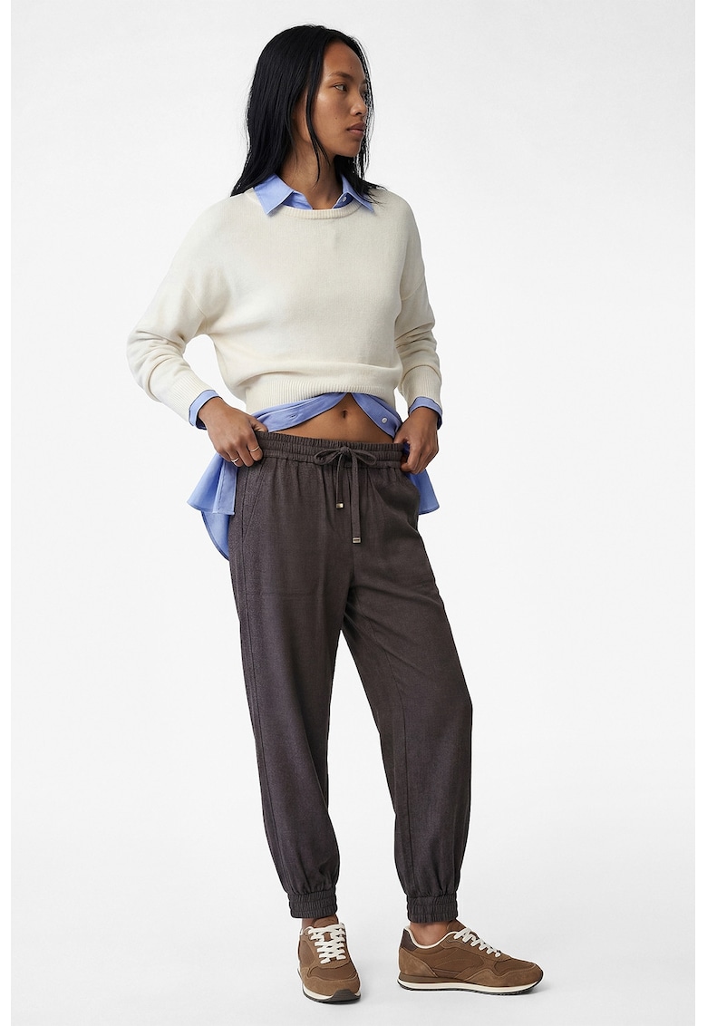 Pulover cu maneci cazute - Alb fildes