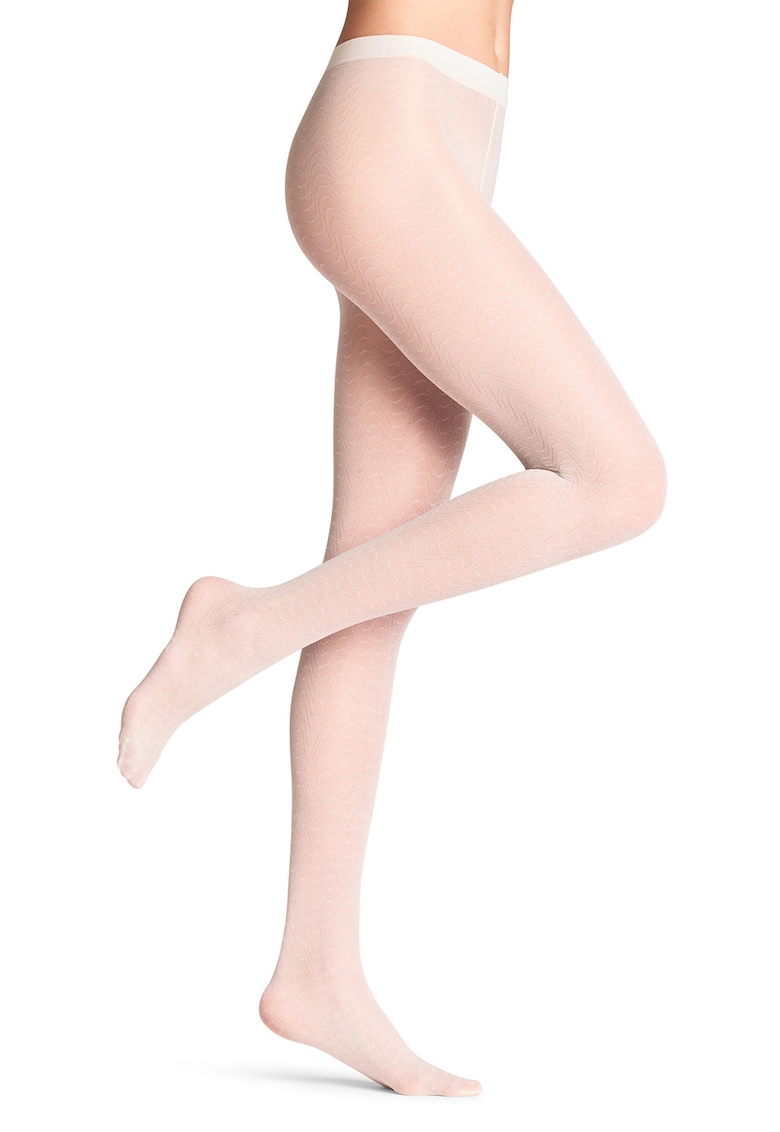 Dres cu model decorativ Wave Mystical - 20 DEN - Alb