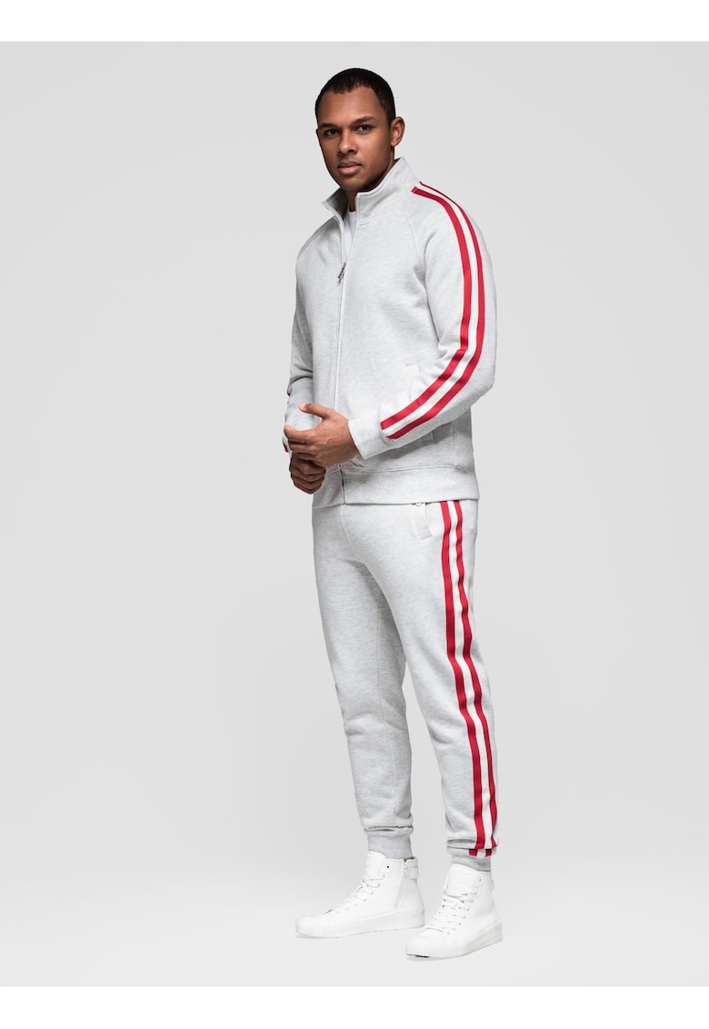 Set de trening bluza si pantaloni de jogging Z114 - Gri deschis melange