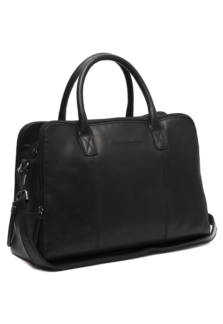 Geanta de dama din piele naturala - Layton - Negru - 35 x 13 x 24 cm