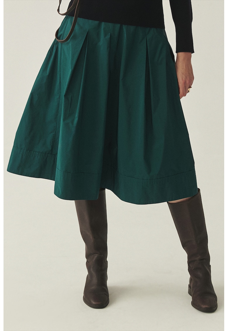 Fusta midi evazata - Verde englez