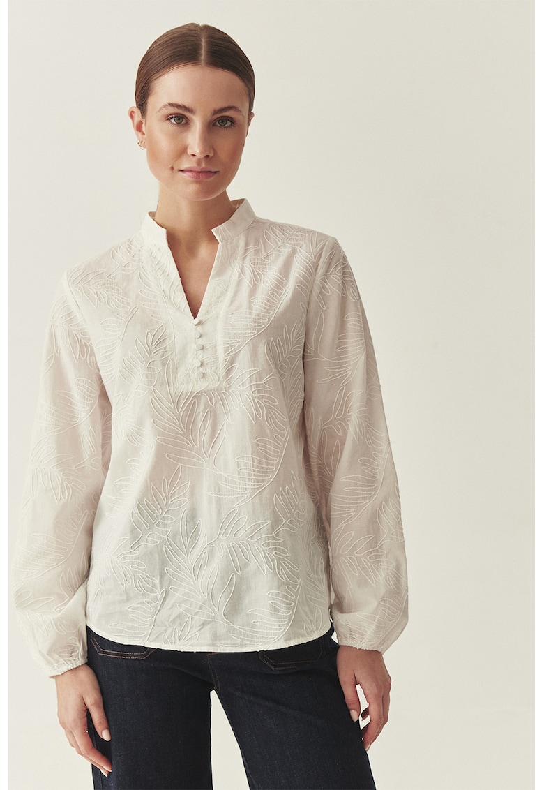 Bluza din bumbac cu maneci cazute - Alb murdar